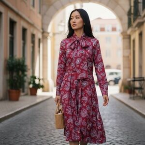 Vintage 70’s-80’s Anthony Richards Rose 🌹 Floral Midi Dress Mod Secretary